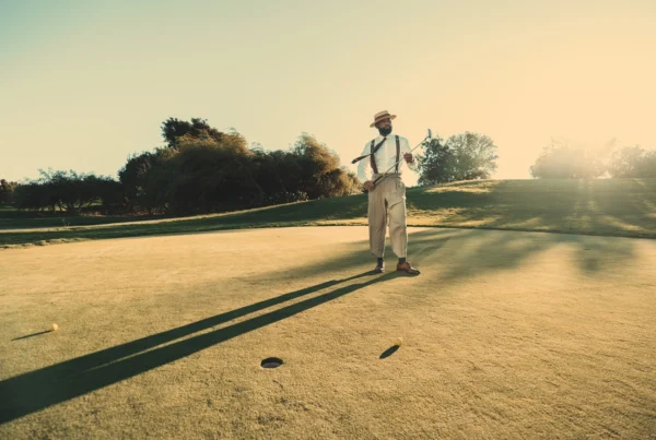 Movie actor on a Golf film