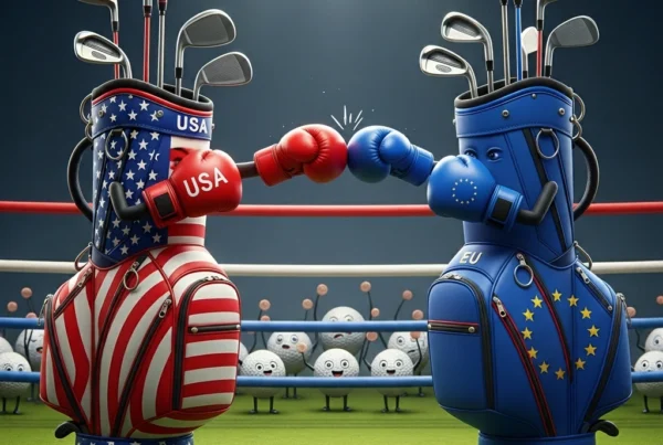 USA vs Europe golf bags boxing – Ryder Cup rivalry